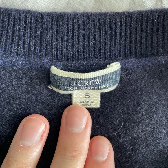 J. Crew Navy tie-dye cashmere crewneck sweater - Picture 9 of 9